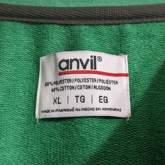 Anvil New Men's Green French Terry Crewneck Sweatshirt, Size XLarge - Picture 3 of 3